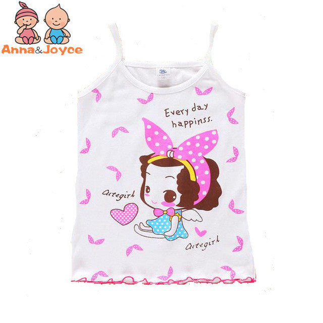 In stock Girls Tanks Baby Girl Summer vest girls clothes tank Wear Tops Cotton Sleeveless Cool Good Quality aTST0003