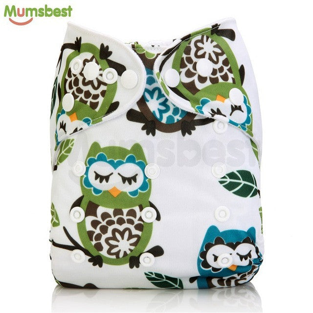 [Mumsbest] 2016 Washable Baby Cloth Diaper Cover Waterproof Cartoon Owl Baby Diapers Reusable Cloth Nappy Suit 0-2years 3-13kg