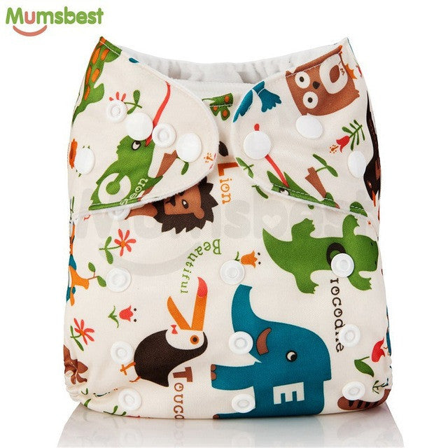 [Mumsbest] 2016 Washable Baby Cloth Diaper Cover Waterproof Cartoon Owl Baby Diapers Reusable Cloth Nappy Suit 0-2years 3-13kg