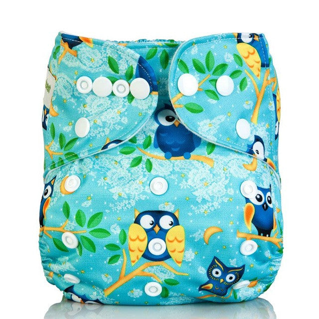 [Mumsbest] 2016 Washable Baby Cloth Diaper Cover Waterproof Cartoon Owl Baby Diapers Reusable Cloth Nappy Suit 0-2years 3-13kg