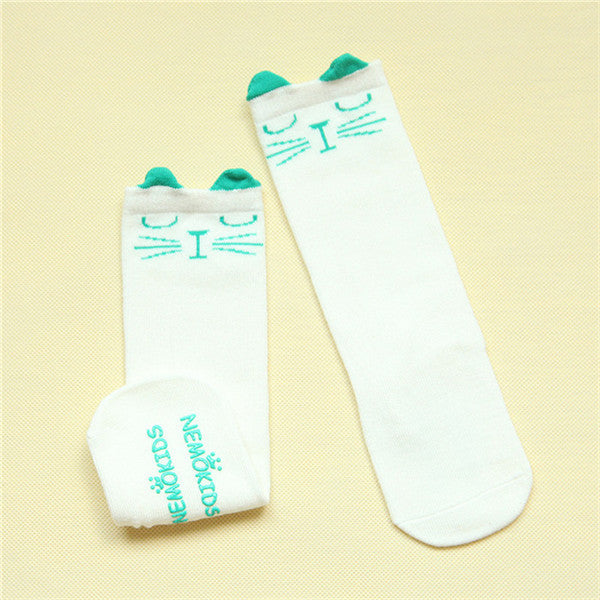 2016 Autumn Winter Newborn Girls Knee High Totoro Socks Cartoon Cute Weather Pattern Baby Girls Cotton Sock Infantis Fox Socks