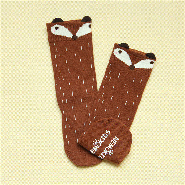 2016 Autumn Winter Newborn Girls Knee High Totoro Socks Cartoon Cute Weather Pattern Baby Girls Cotton Sock Infantis Fox Socks