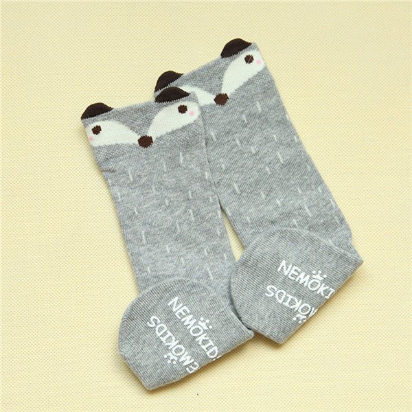 2016 Autumn Winter Newborn Girls Knee High Totoro Socks Cartoon Cute Weather Pattern Baby Girls Cotton Sock Infantis Fox Socks
