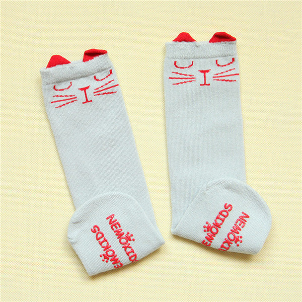 2016 Autumn Winter Newborn Girls Knee High Totoro Socks Cartoon Cute Weather Pattern Baby Girls Cotton Sock Infantis Fox Socks