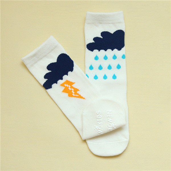 2016 Autumn Winter Newborn Girls Knee High Totoro Socks Cartoon Cute Weather Pattern Baby Girls Cotton Sock Infantis Fox Socks