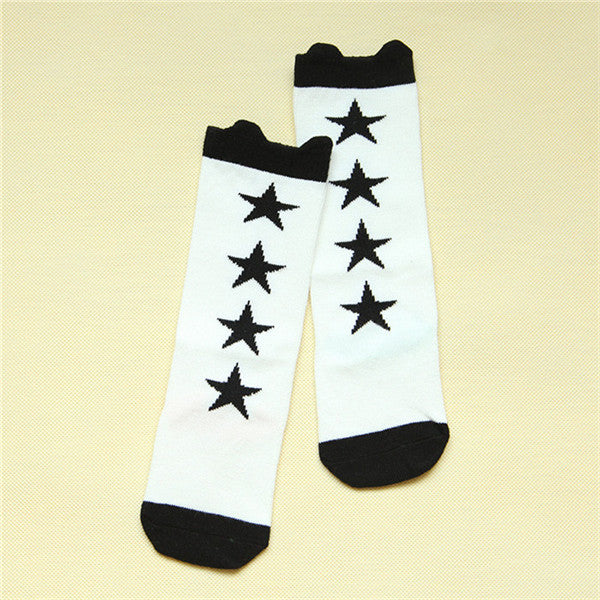 2016 Autumn Winter Newborn Girls Knee High Totoro Socks Cartoon Cute Weather Pattern Baby Girls Cotton Sock Infantis Fox Socks