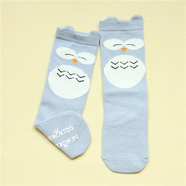 2016 Autumn Winter Newborn Girls Knee High Totoro Socks Cartoon Cute Weather Pattern Baby Girls Cotton Sock Infantis Fox Socks