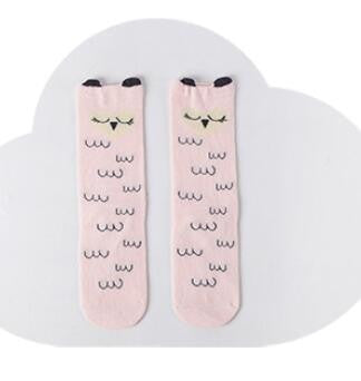 Cute Anti-Slip Cartoon Animals Kids Socks Cotton Baby Kid Knee High Socks Baby Girls Socks