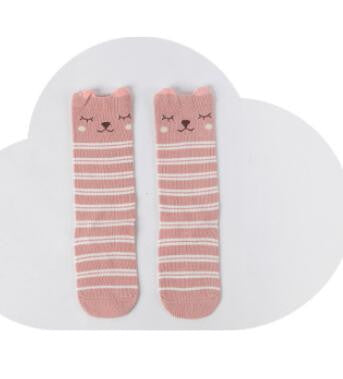 Cute Anti-Slip Cartoon Animals Kids Socks Cotton Baby Kid Knee High Socks Baby Girls Socks