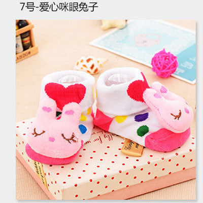 24 Style Lovely Cute Newborn Baby Socks Animal Cartoon Doll Infant Socks Model Anti-slip Boys Girls Socks