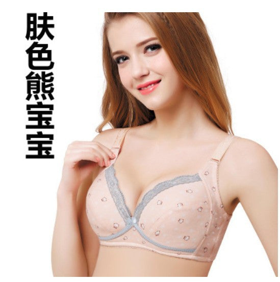 Cup A-E Maternity Nursing Bras Lace Open Button Cotton Lingerie Pregnant Women Underwear Breast Feeding Gravida Clothing Gestant
