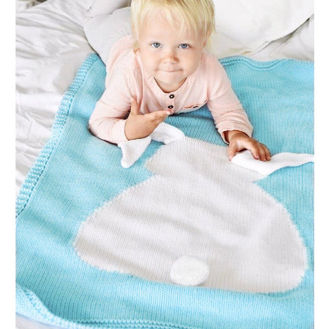 Baby Blanket Pink White Cute Rabbit Gray For Bed Sofa Wool blanket Cobertores Mantas BedSpread Bath Towels Play Mat Gift 73*105