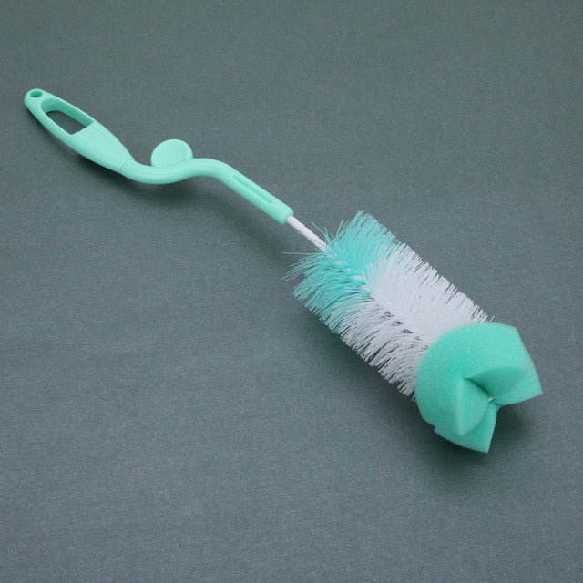 2pcs/set Baby Bottle Brush Nipple Brush 360-degree Rotating Head Cleaning Sponge Cup Brush Kit