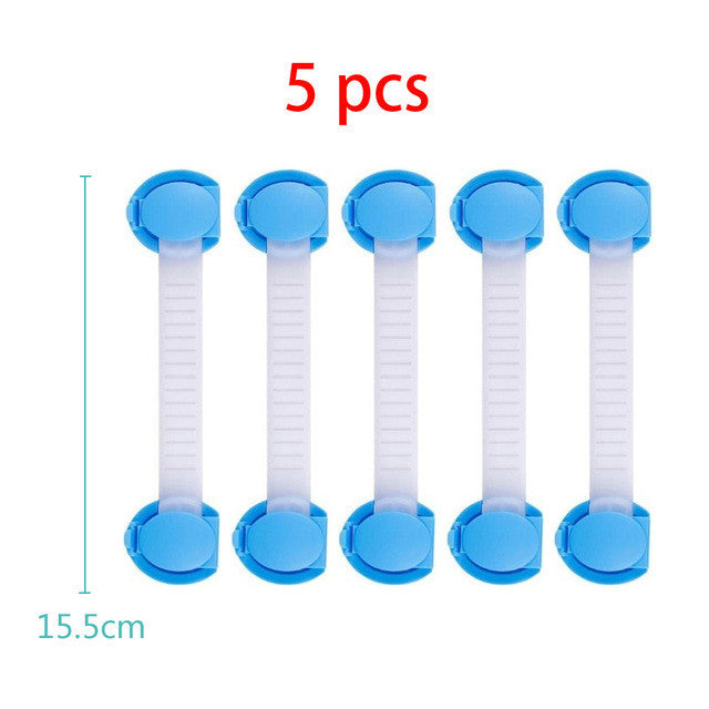 Safety Plastic Children Protection Lock Cabinet Door Drawers Refrigerator Toilet Blockers Kids Baby Care Safety Locks Straps
