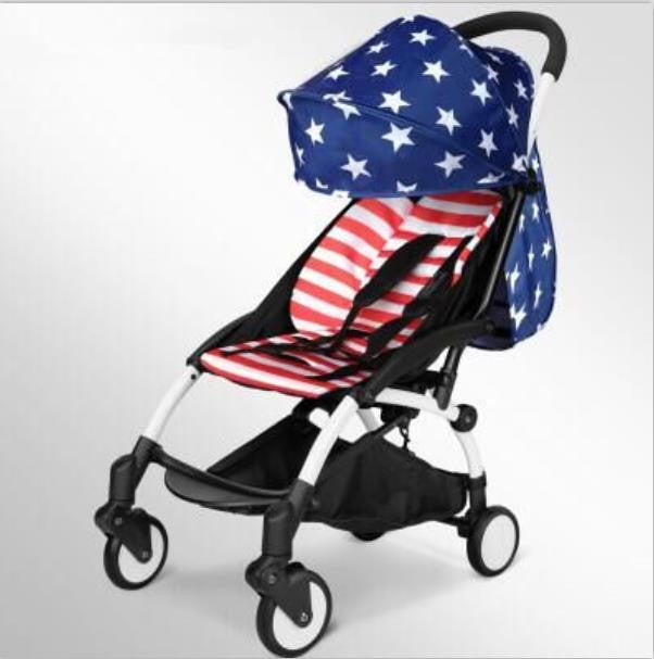 Ultra portable folding stroller upgrade section can sit and lie four wheel suspension travel stroller