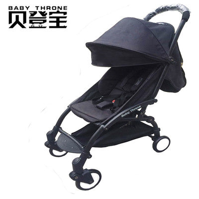Ultra portable folding stroller upgrade section can sit and lie four wheel suspension travel stroller