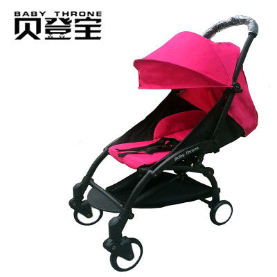 Ultra portable folding stroller upgrade section can sit and lie four wheel suspension travel stroller