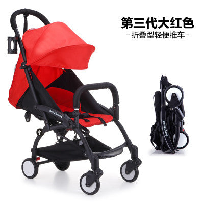 Upgrade a baby stroller ultra portable folding 2 and 1 four wheel suspension travel stroller