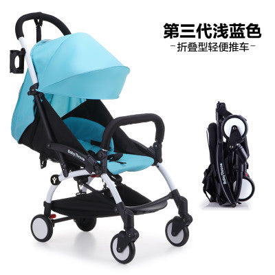 Upgrade a baby stroller ultra portable folding 2 and 1 four wheel suspension travel stroller