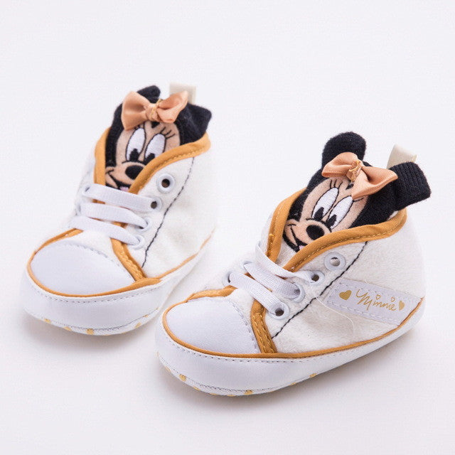 Cute Sweet Newborn Minnie Baby Shoes Infant Boys Girls Soft Soled Bottom Anti-slip Shoes Toddler Baby First walkers