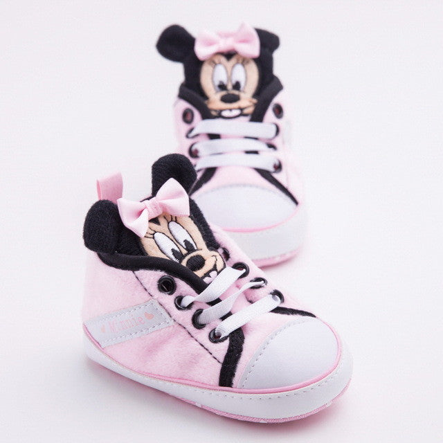 Cute Sweet Newborn Minnie Baby Shoes Infant Boys Girls Soft Soled Bottom Anti-slip Shoes Toddler Baby First walkers