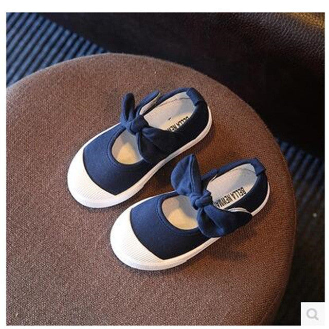 Spring  and  Autumn  new 2017 canvas bow children 's shoes girls princess shoes