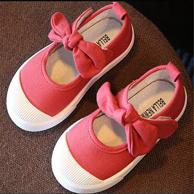 Spring  and  Autumn  new 2017 canvas bow children 's shoes girls princess shoes