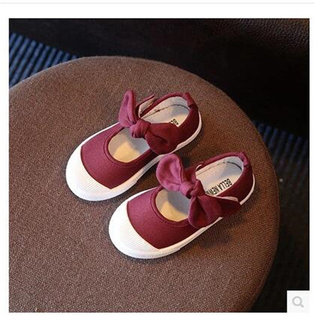 Spring  and  Autumn  new 2017 canvas bow children 's shoes girls princess shoes