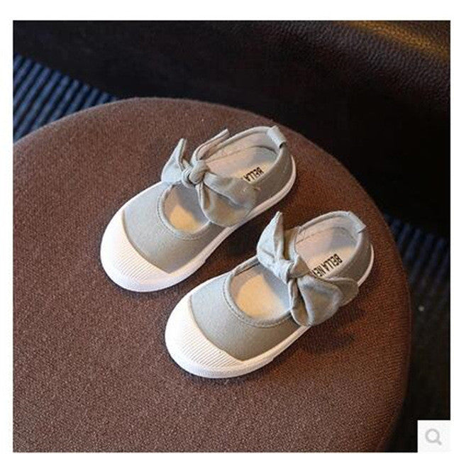 Spring  and  Autumn  new 2017 canvas bow children 's shoes girls princess shoes