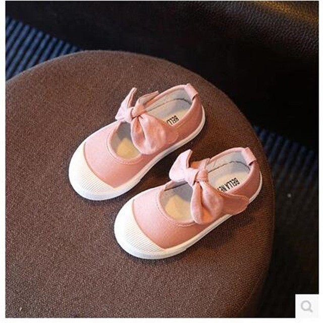 Spring  and  Autumn  new 2017 canvas bow children 's shoes girls princess shoes