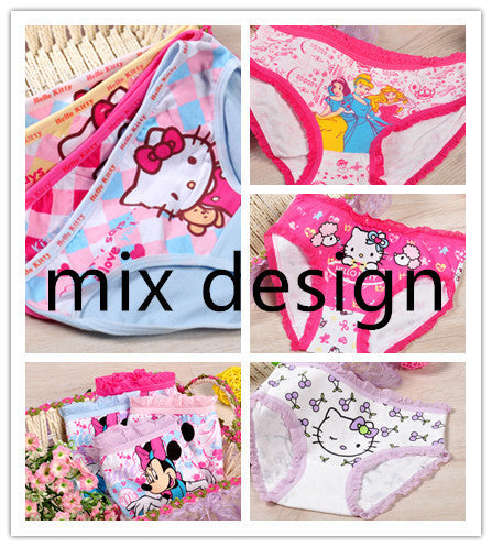 2016 Sale For Girls Underwear Briefs Panties Kitty Baby Kids Pants Wholesale High Quality Short Children Princesses 4pcs/lot Mix