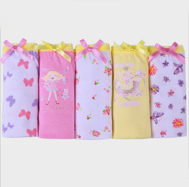 5pcs/set cotton Panties For Girls Kids Short Briefs baby girl underwear, children underwear child cute cartoon shorts Underpants