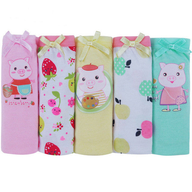 5pcs/set cotton Panties For Girls Kids Short Briefs baby girl underwear, children underwear child cute cartoon shorts Underpants