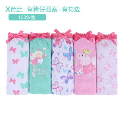 5pcs/set cotton Panties For Girls Kids Short Briefs baby girl underwear, children underwear child cute cartoon shorts Underpants