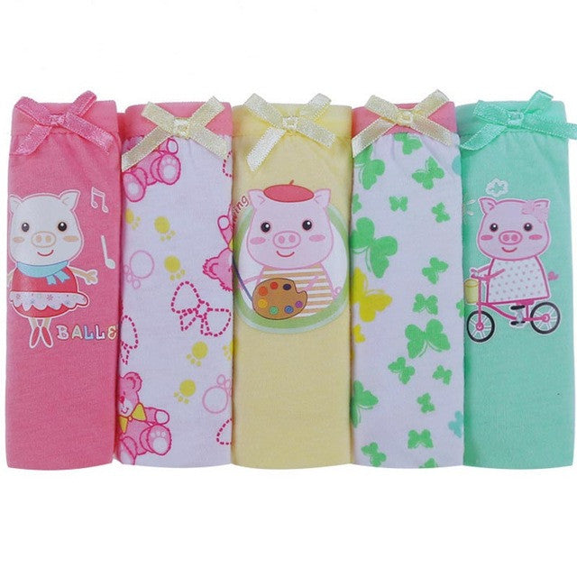 5pcs/set cotton Panties For Girls Kids Short Briefs baby girl underwear, children underwear child cute cartoon shorts Underpants