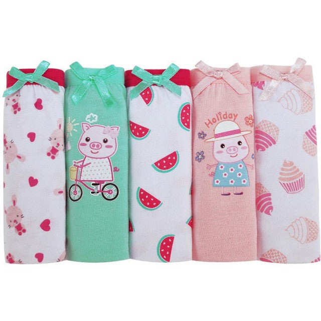 5pcs/set cotton Panties For Girls Kids Short Briefs baby girl underwear, children underwear child cute cartoon shorts Underpants