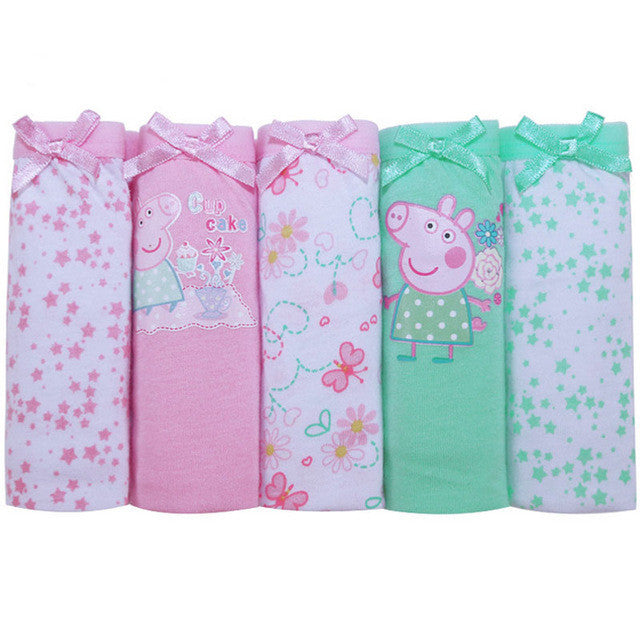 5pcs/set cotton Panties For Girls Kids Short Briefs baby girl underwear, children underwear child cute cartoon shorts Underpants