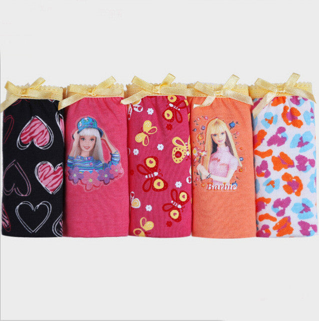 5pcs/set cotton Panties For Girls Kids Short Briefs baby girl underwear, children underwear child cute cartoon shorts Underpants