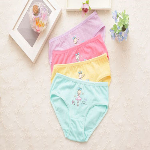 4pcs/lot fashion kids panties girls' briefs female child underwear lovely cartoon panties children clothing