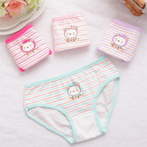 4pcs/lot fashion kids panties girls' briefs female child underwear lovely cartoon panties children clothing