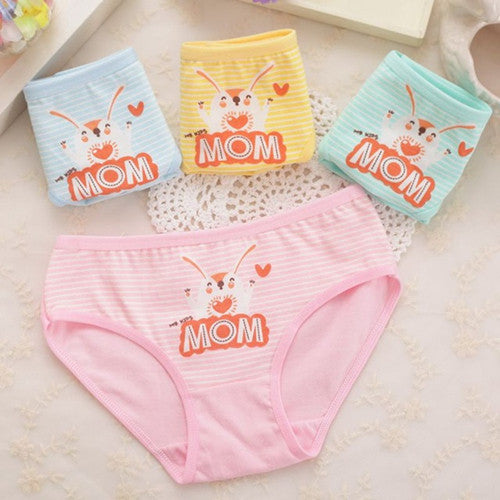 4pcs/lot fashion kids panties girls' briefs female child underwear lovely cartoon panties children clothing