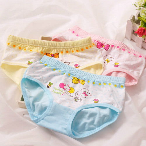 4pcs/lot fashion kids panties girls' briefs female child underwear lovely cartoon panties children clothing