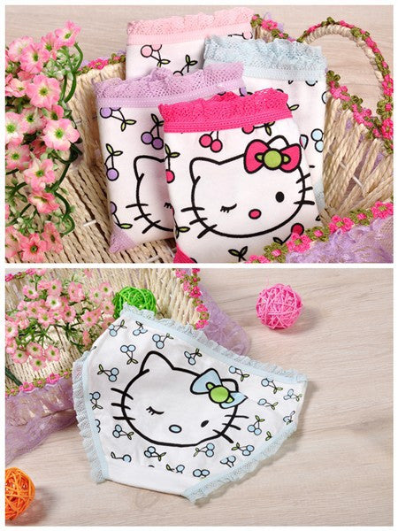4pcs/lot fashion kids panties girls' briefs female child underwear lovely cartoon panties children clothing