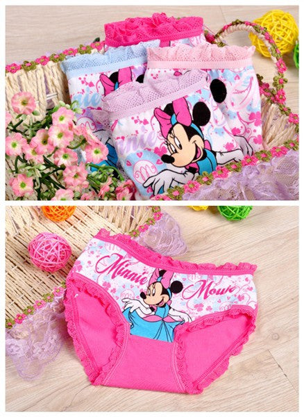 4pcs/lot fashion kids panties girls' briefs female child underwear lovely cartoon panties children clothing