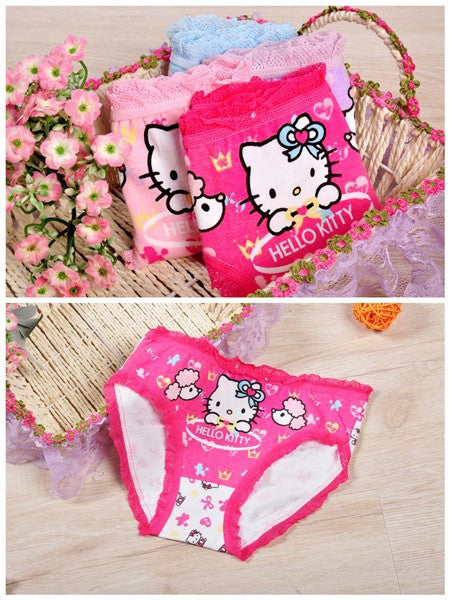 4pcs/lot fashion kids panties girls' briefs female child underwear lovely cartoon panties children clothing