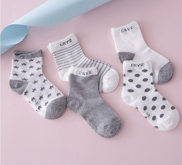 5 Pairs Socks Set Baby Boy Girl Cotton Cartoon Candy Colors Socks NewBorn Infant Toddler Kids Soft Sock