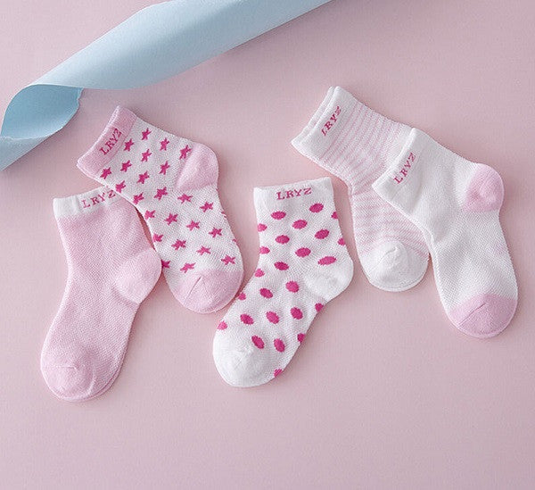 5 Pairs Socks Set Baby Boy Girl Cotton Cartoon Candy Colors Socks NewBorn Infant Toddler Kids Soft Sock