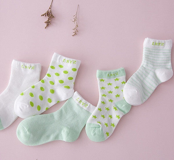5 Pairs Socks Set Baby Boy Girl Cotton Cartoon Candy Colors Socks NewBorn Infant Toddler Kids Soft Sock