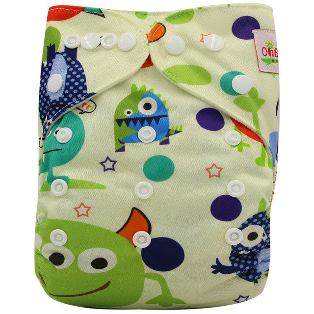 Baby Cloth Diaper Cover Bamboo Velour Fitted Diaper Washable Brand Baby Nappy Animal Print Reusable Baby Diapers Couche Lavable
