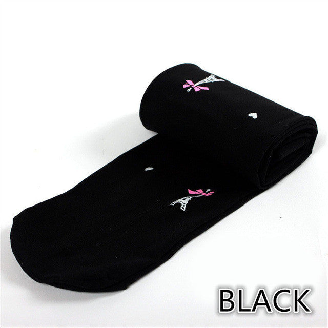 Wholesale Night Shinning Eiffel Tower pattern baby girl tights Children Korean Style Stockings Fashion Kids Pantyhose Hot Sale